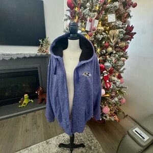 NFL Pro Line Baltimore Ravens Full Zip Hoodie Jacket Purple 2XL Sherpa Lined